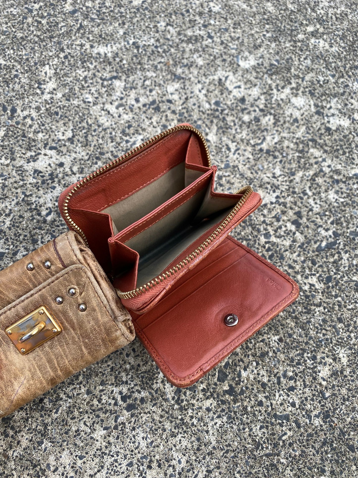 Chloe Bi-Fold Wallet Leather PNK Women's