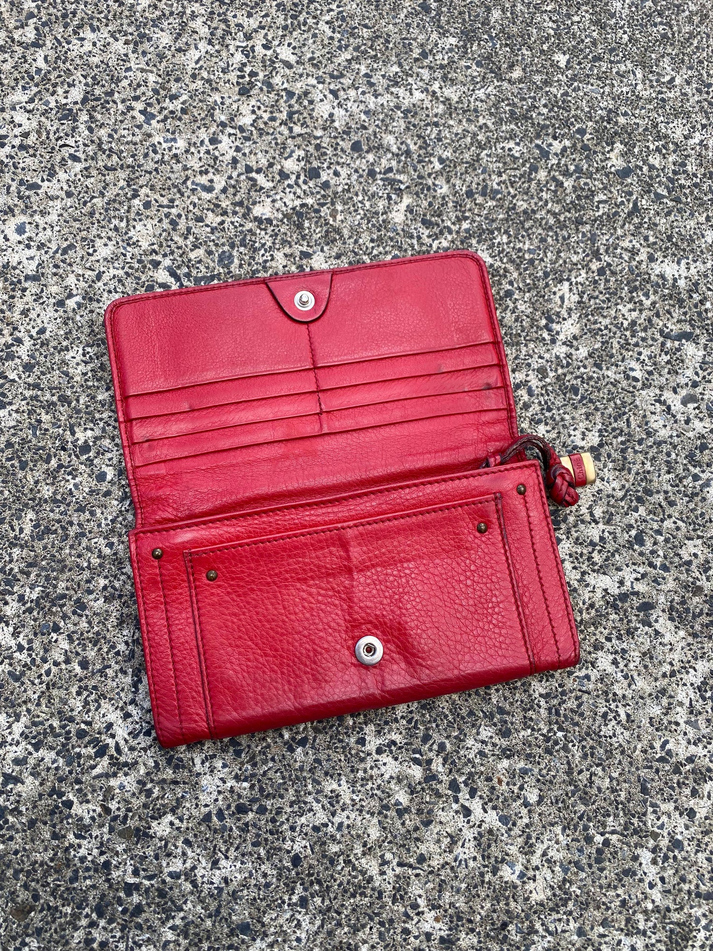 Chloe Paddington Red Bi-Fold Long Wallet