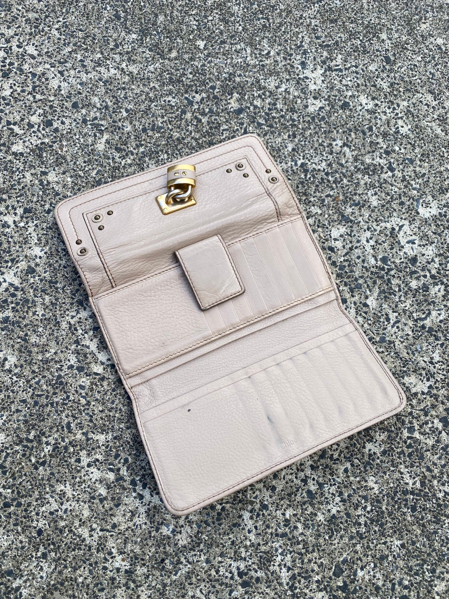 Chloe Paddington Cream Tri Fold Long Wallet