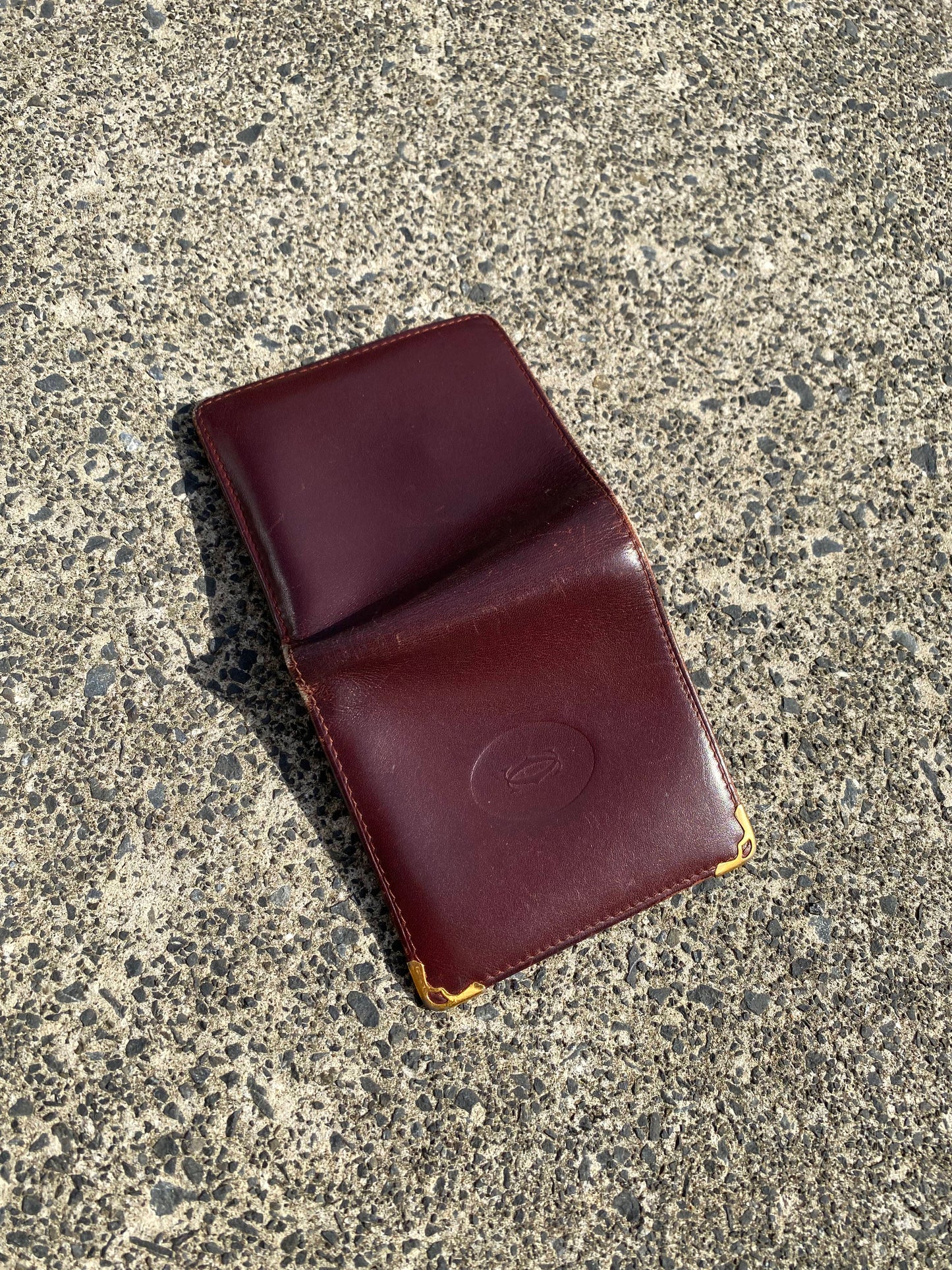 * Cartier Wallet Bi Fold Gold Corners