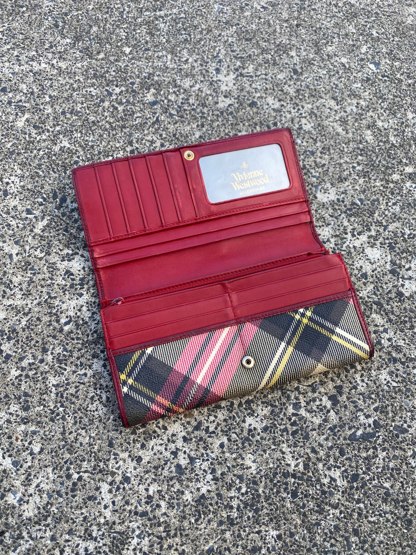 Vivienne Westwood Tartan Long Bi Fold Wallet