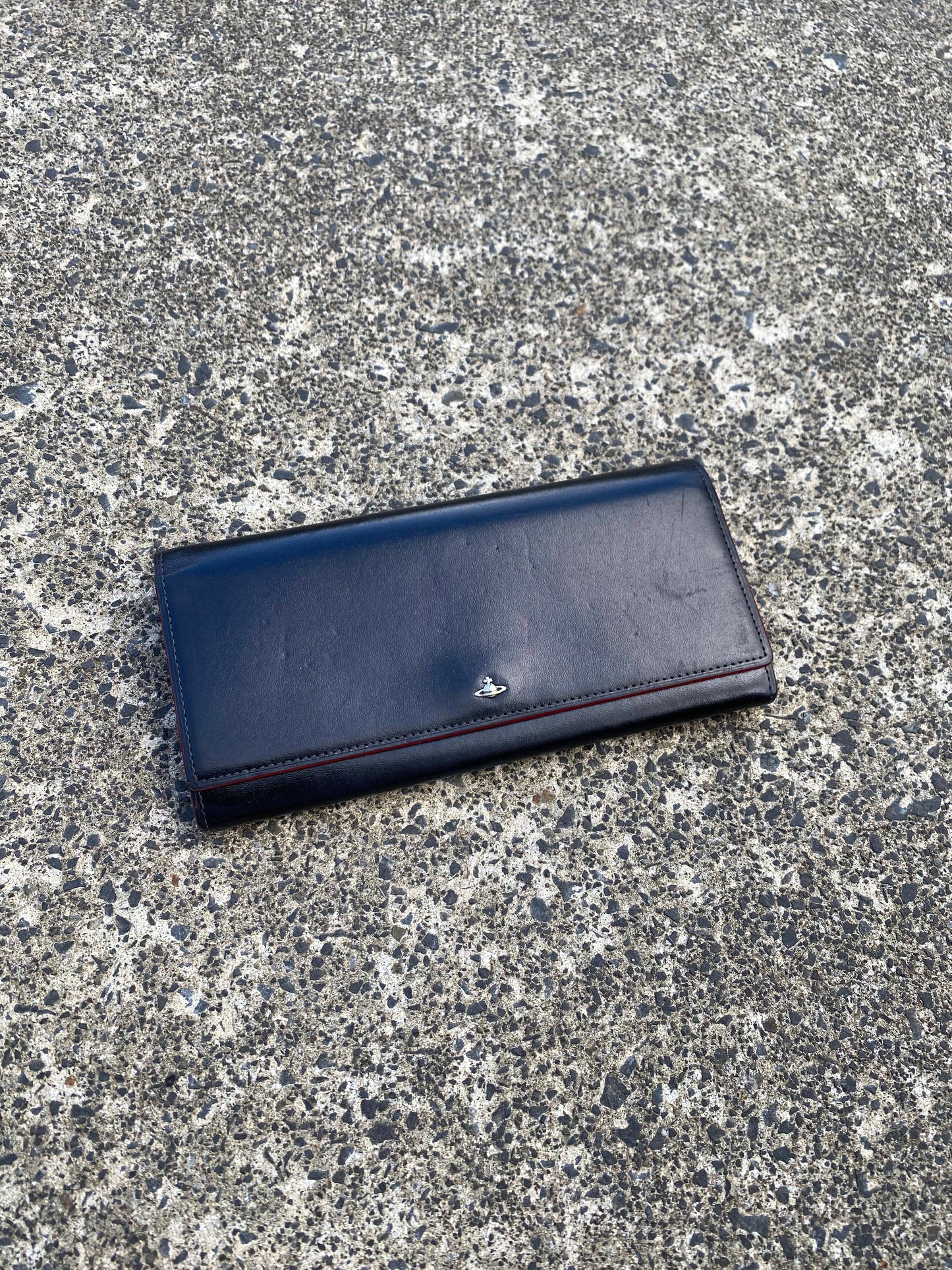 Vivienne Westwood Black Bi Fold Long Wallet