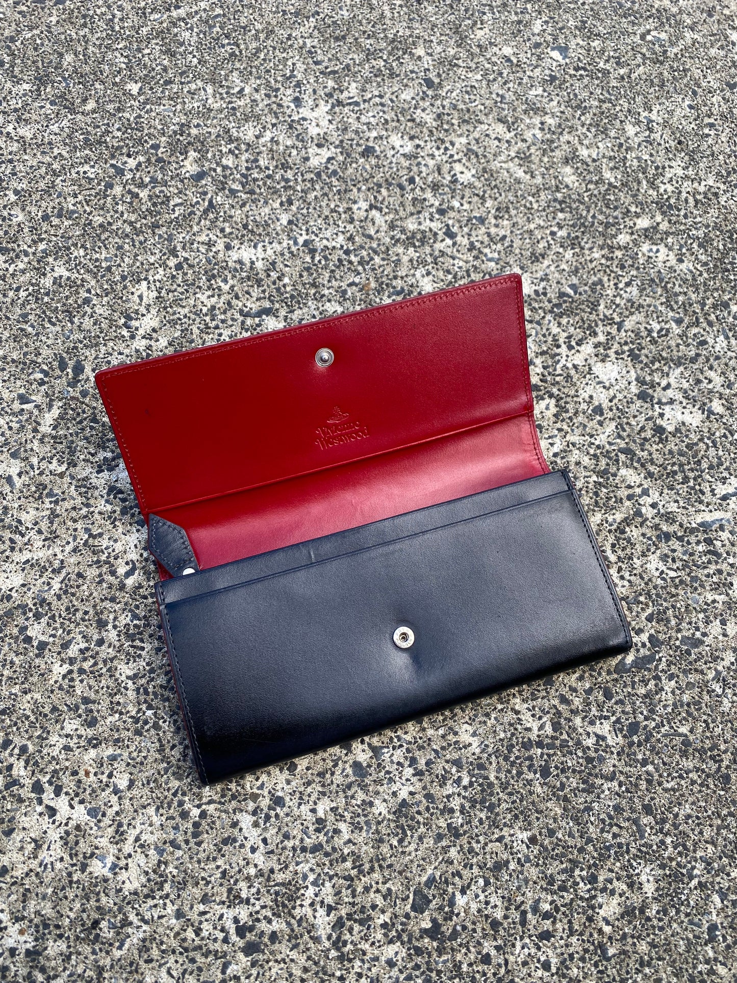 Vivienne Westwood Black Bi Fold Long Wallet