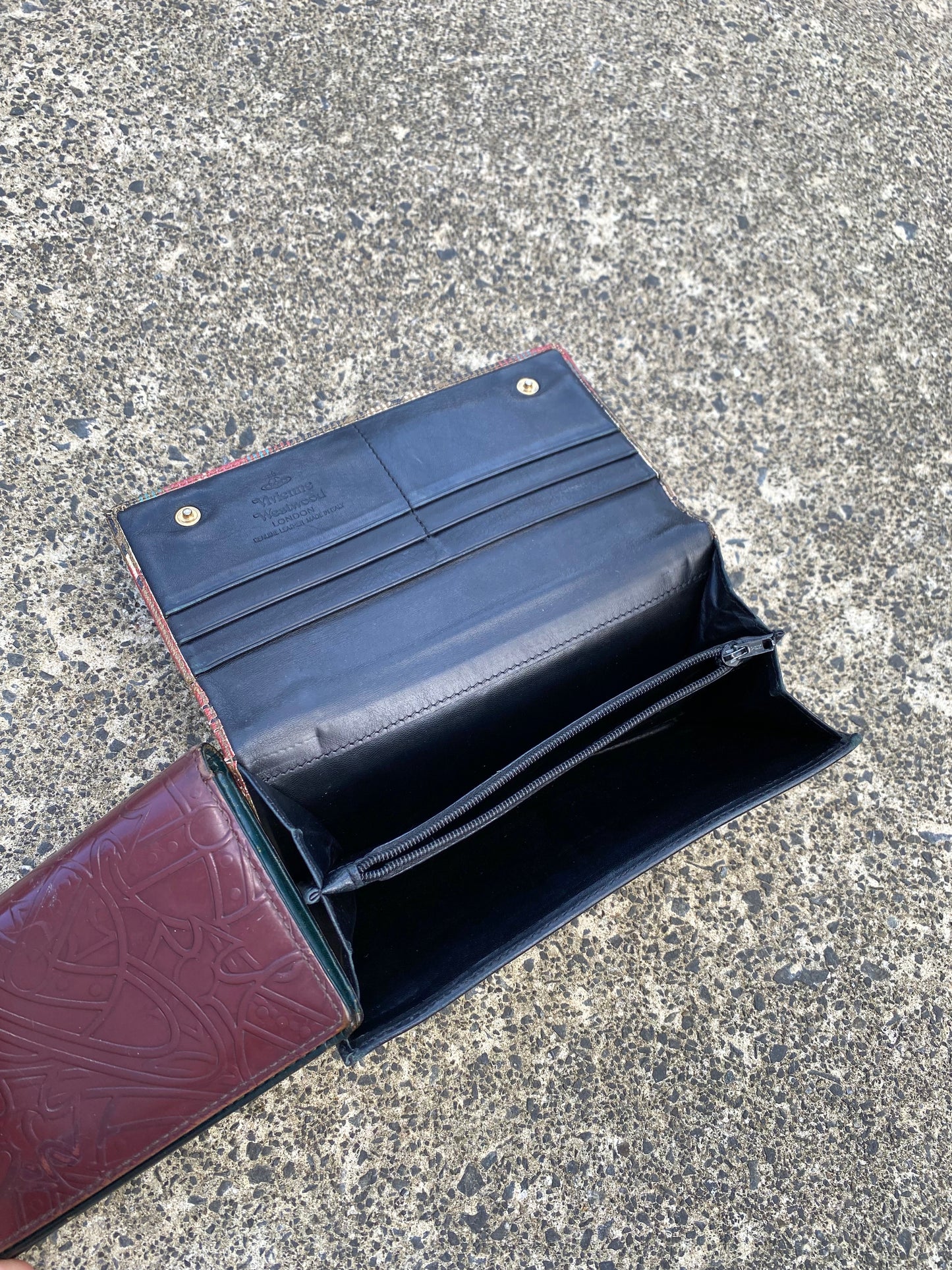 Vivienne Westwood Lizard Green Tartan Bi Fold Wallet