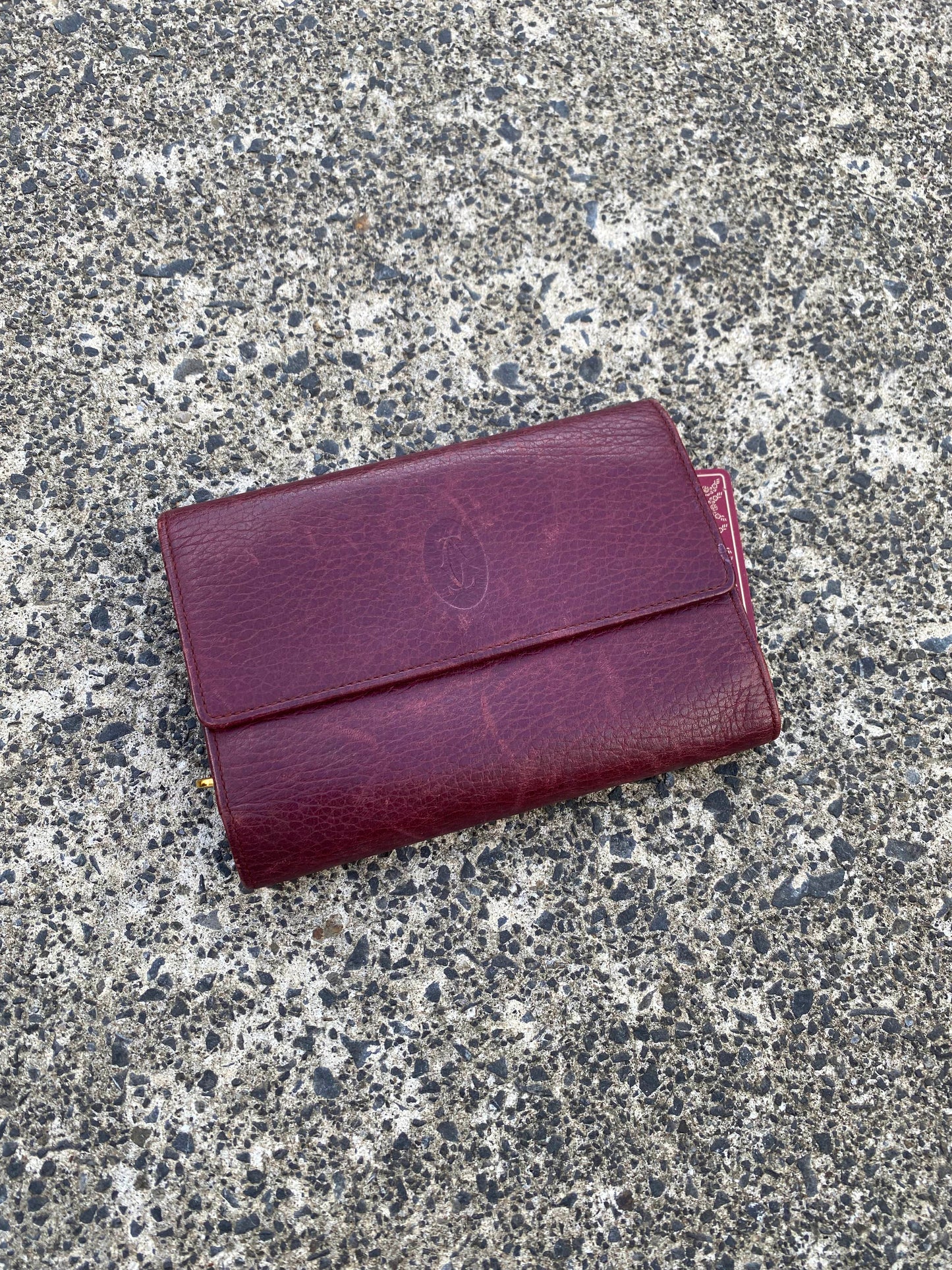 Cartier Must de Line Bi-Fold Wallet Leather Purse