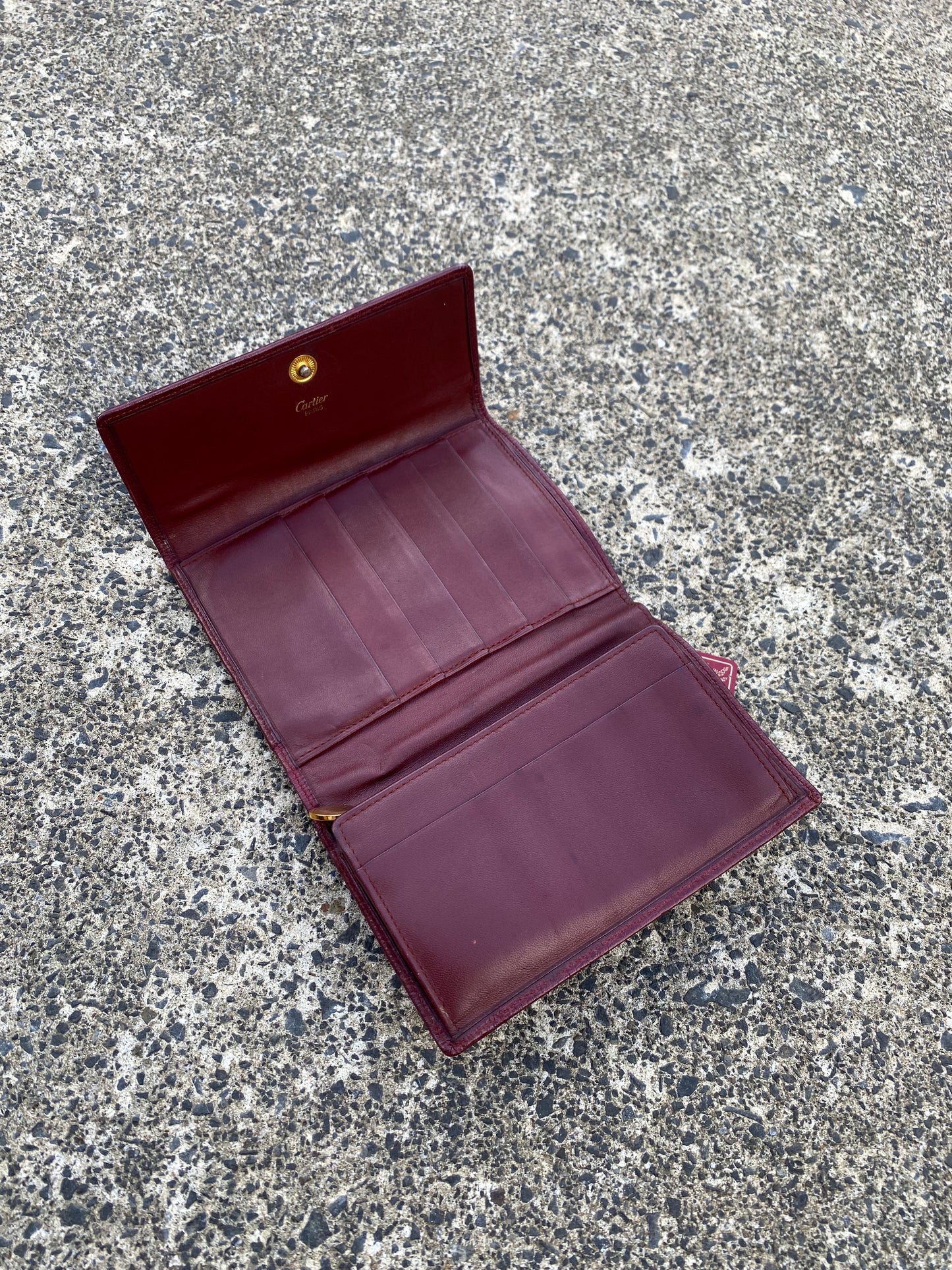 Cartier Must de Line Bi-Fold Wallet Leather Purse