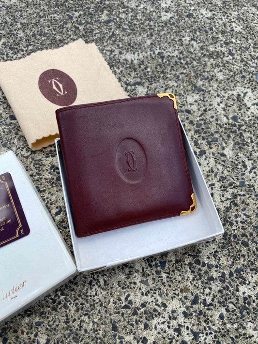 Cartier Bi Fold Wallet With Small Coin Pouch