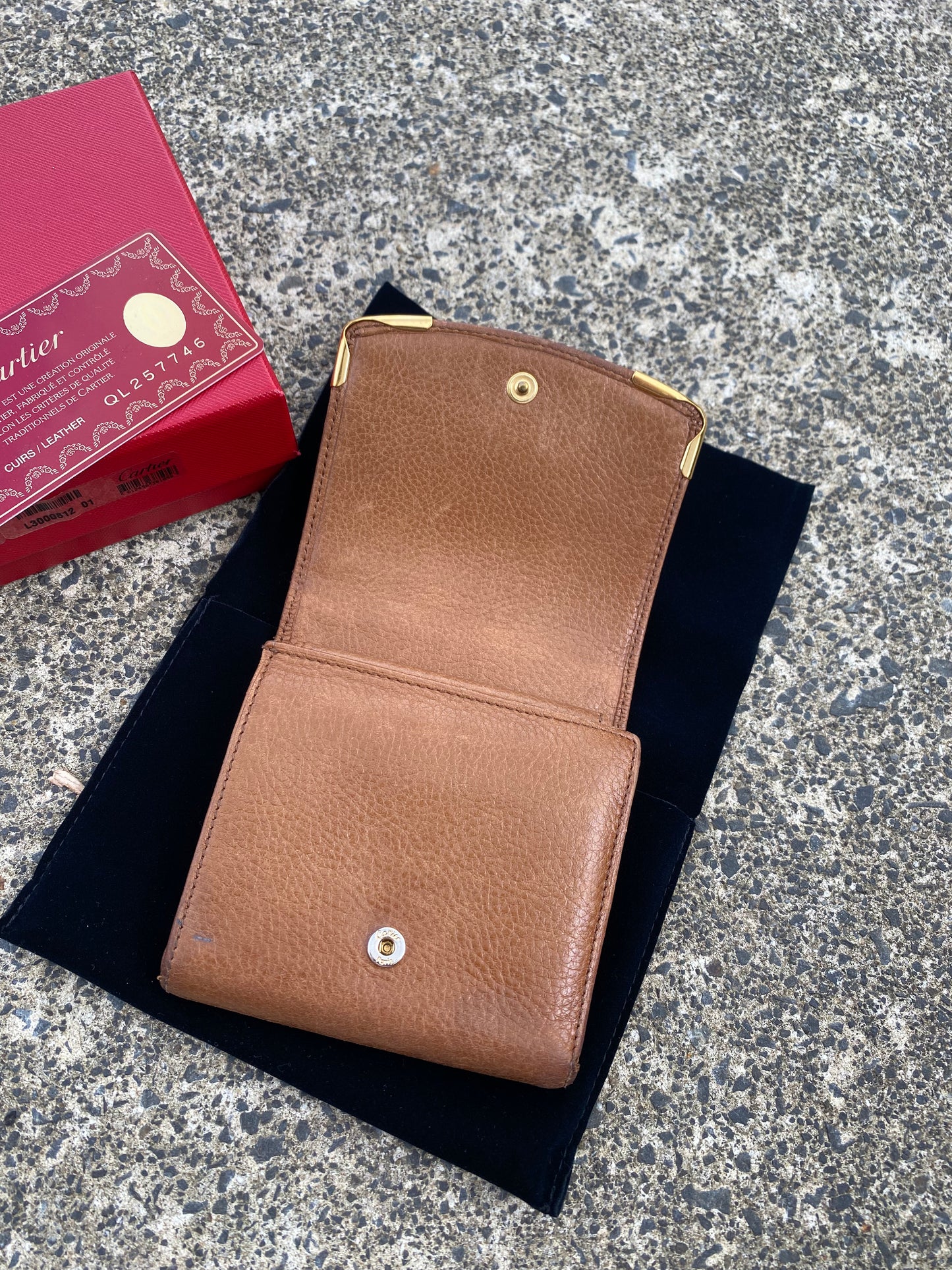 Cartier Brown Trifold Leather Wallet | Auth Card Inc