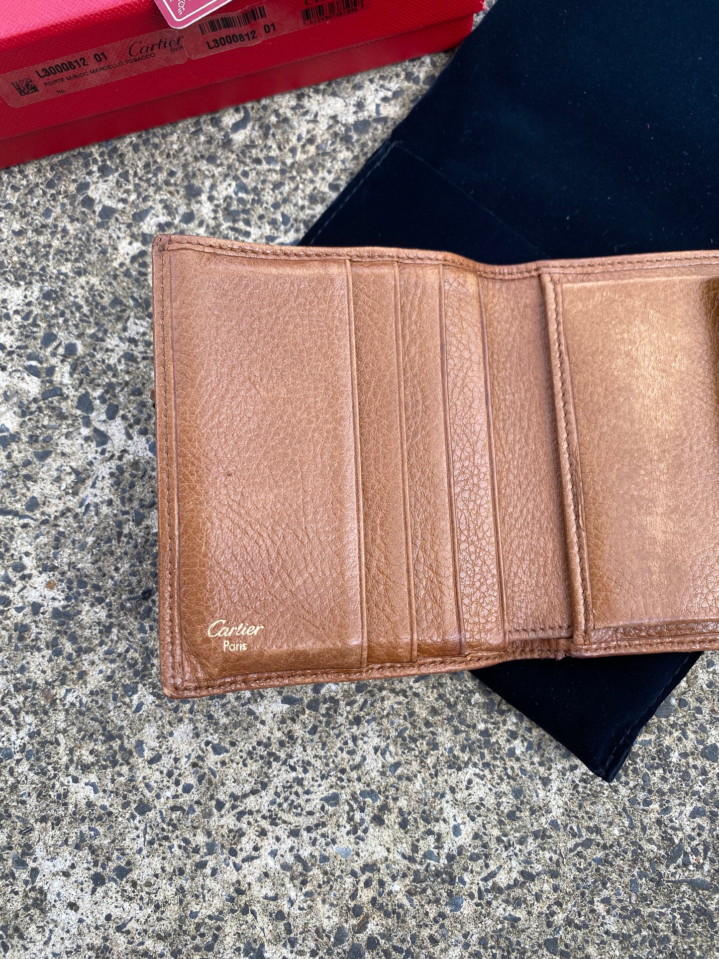 Cartier Brown Trifold Leather Wallet | Auth Card Inc