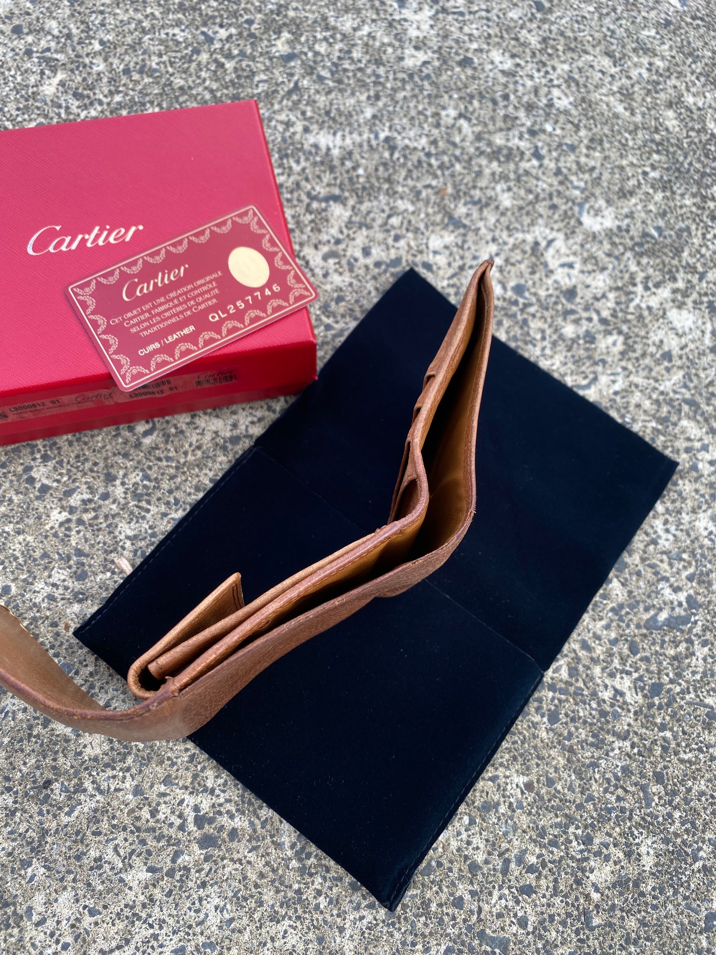 Cartier Brown Trifold Leather Wallet | Auth Card Inc