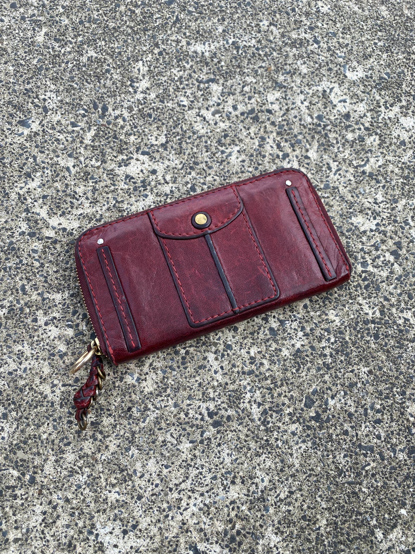Chloe Cactus Style Red Leather Long Wallet