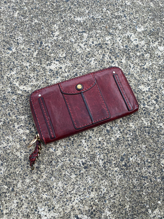 Chloe Cactus Style Red Leather Long Wallet