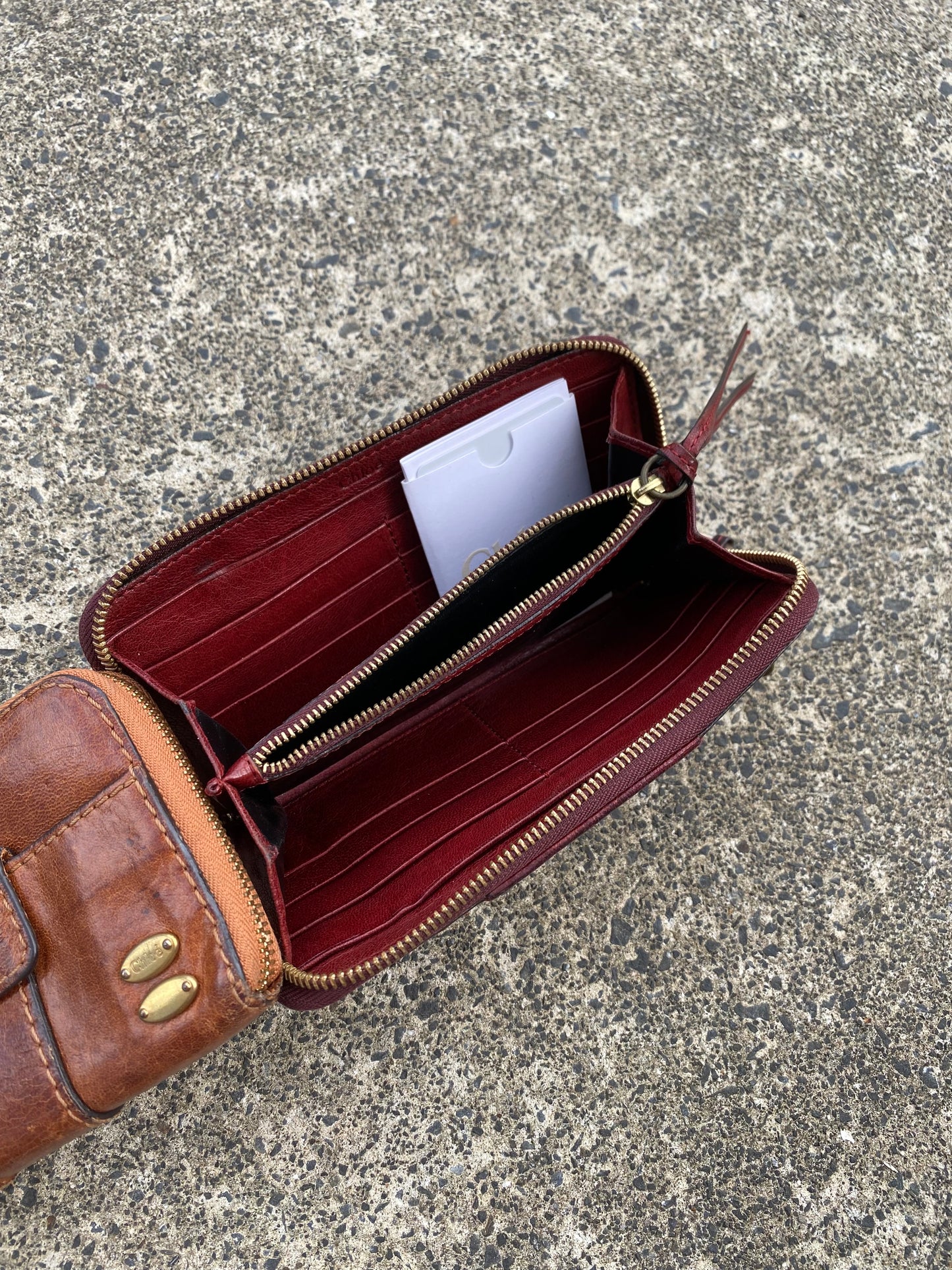 Chloe Cactus Style Red Leather Long Wallet