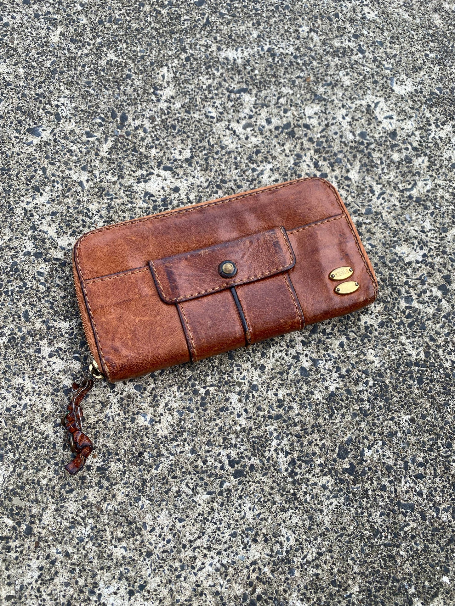 Chloe Zipper Leather Wallet