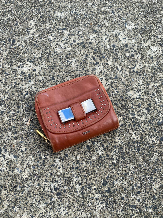 Chloe Bi-Fold Wallet Leather PNK Women's