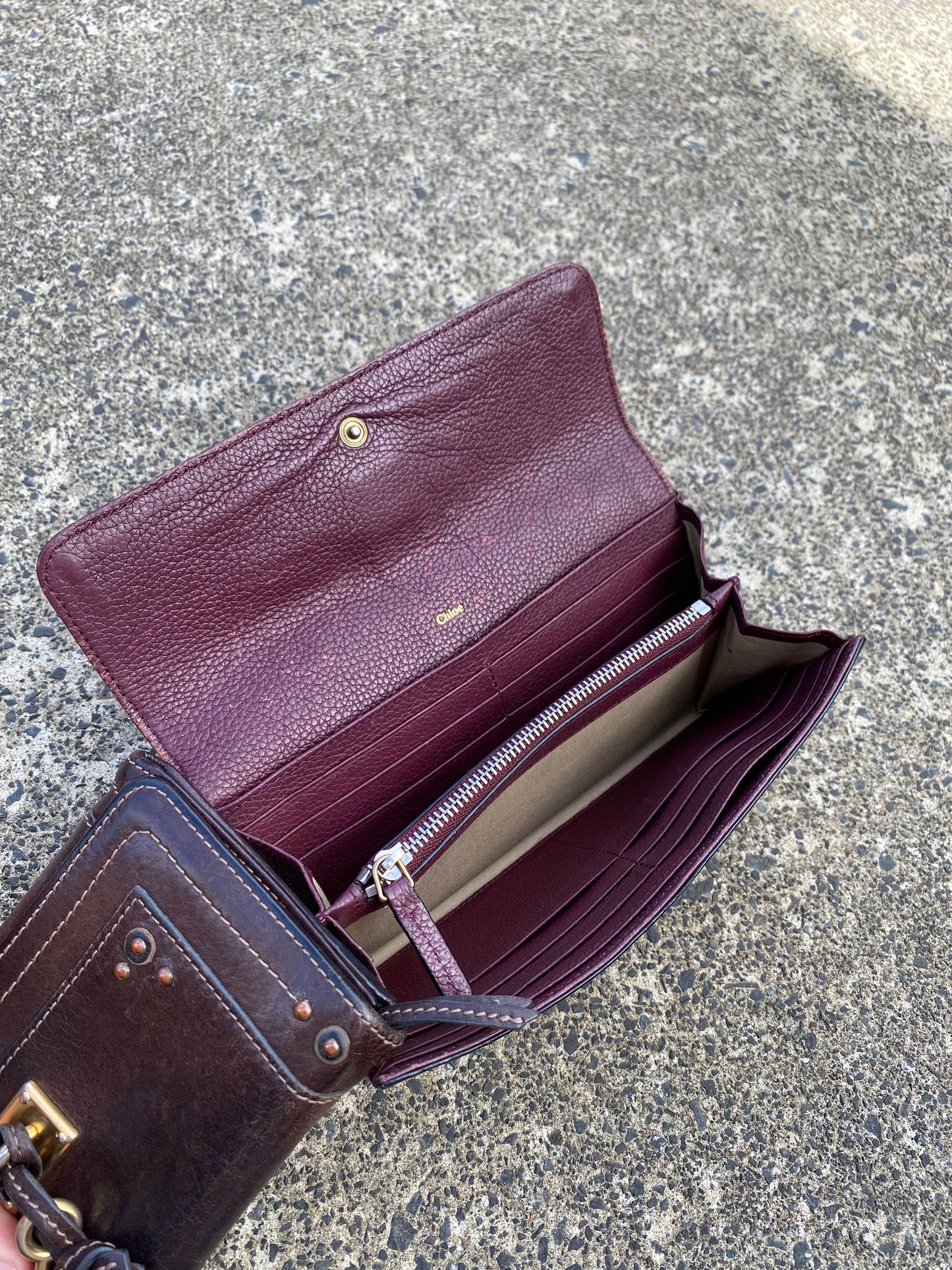 Chloe Paddington Purple Leather Long Wallet