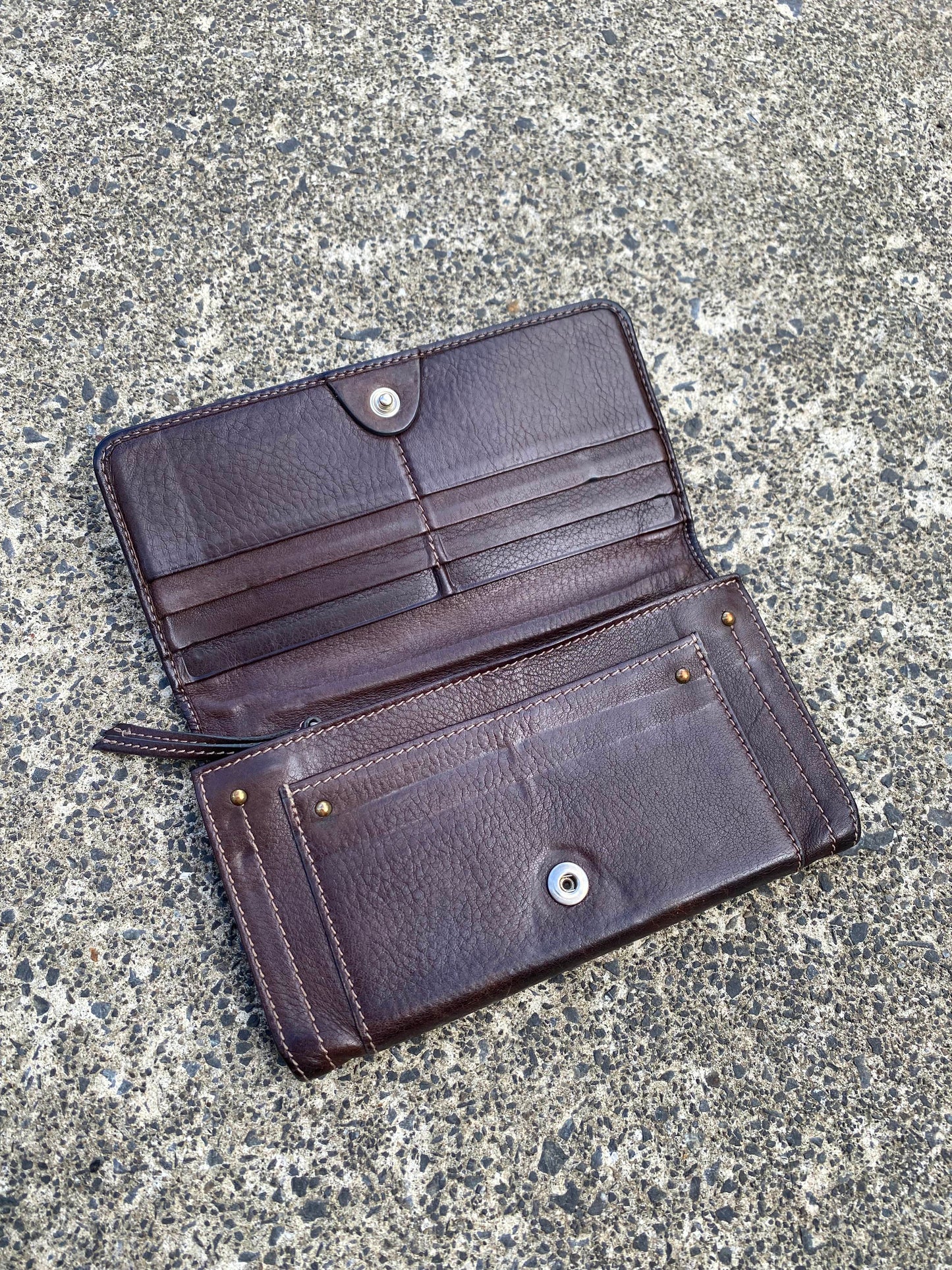 Chloe Dark Red Leather Paddington Long Wallet