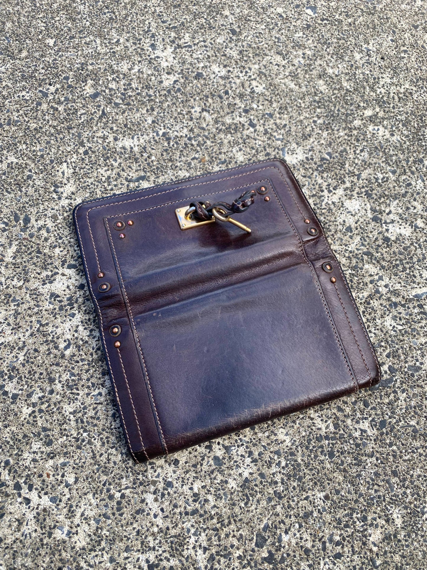 Chloe Dark Red Leather Paddington Long Wallet