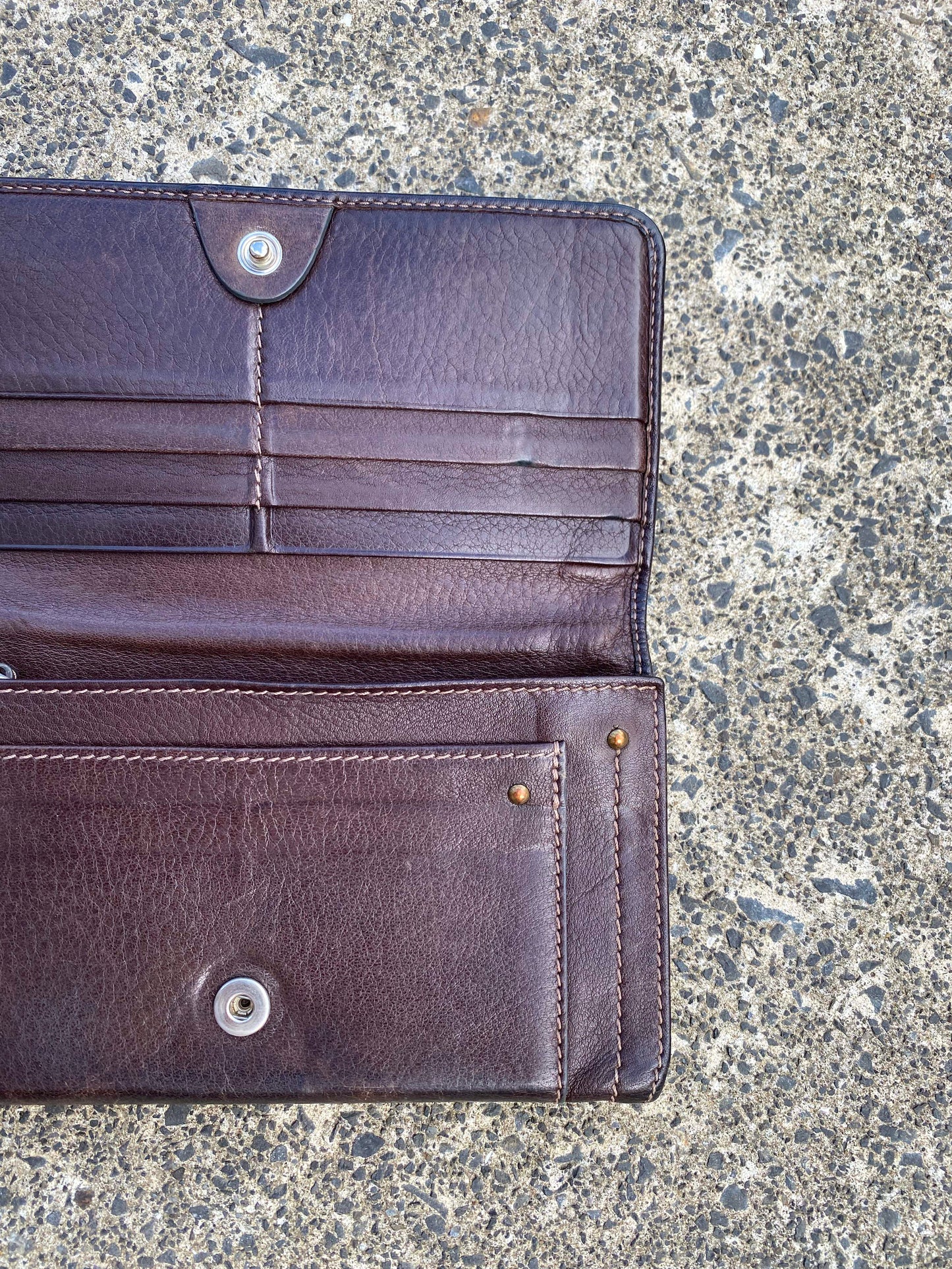 Chloe Dark Red Leather Paddington Long Wallet